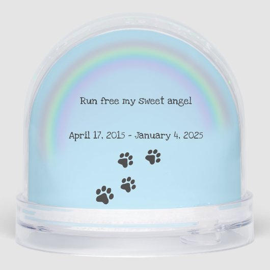 Dog Remembrance Teckel Sneeuwbol (Achterkant)