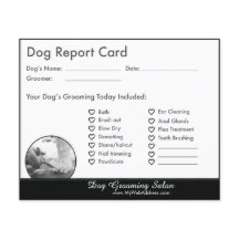 Dog Report Kaart voor Dog Groomers