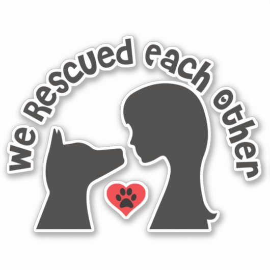 Dog Rescue Adoption Vinyl Sticker (Voorkant)