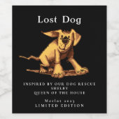 Dog Rescue Geïnspireerd zwart, aangepaste waslabel Wijn Etiket (Enkel label)