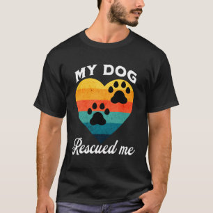 Dog Rescue Sunset Paw Prints Ontwerp T-shirt