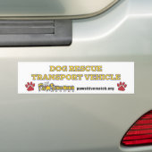 Dog Rescue Transport Vehicle Bumpersticker (Op auto)