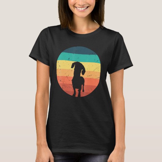 Dog Retro  Dachshund Silhouette T-shirt (Voorkant)