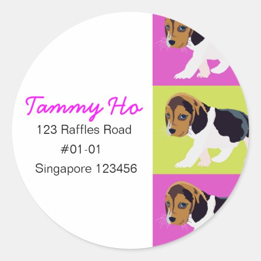 Dog Return Address Sticker (Voorkant)