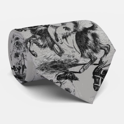 Dog Riding a Goat Stropdas (Opgerold)