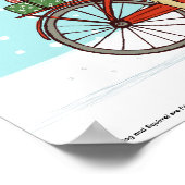 Dog Riding Bicycle met Squirrel Friend Whimsical Poster (Hoek)