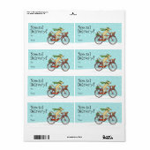 Dog Riding Bicycle met Squirrel Holiday Gift Label (Full Sheet)