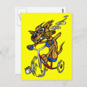 Dog Riding Bike Briefkaart (Voorkant / Achterkant)