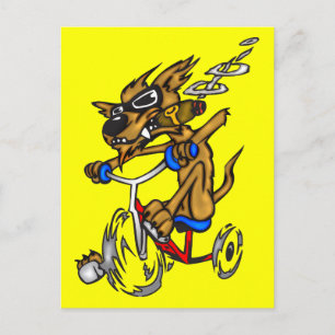 Dog Riding Bike Briefkaart