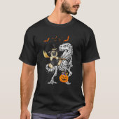 Dog Riding Dinosaur Pompoen Halloween Kinder T-shirt (Voorkant)