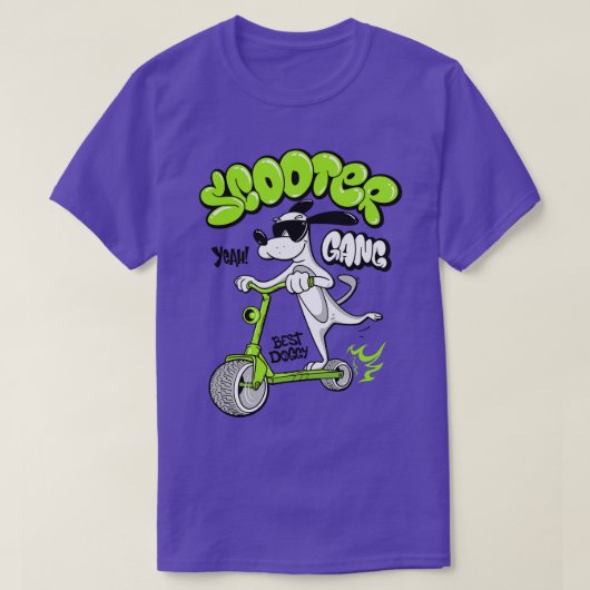 Dog Riding Scooter T-shirt (Design voorkant)