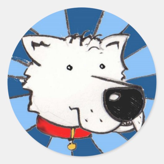 Dog Ronde Sticker (Voorkant)