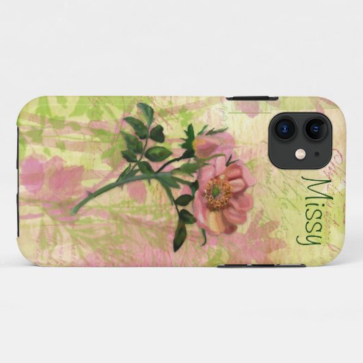 Dog Roos Flower Case-Mate iPhone Case (Achterkant (horizontaal))