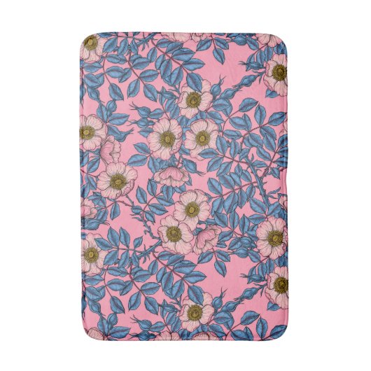 Dog roos patroon badmat (Voorkant Verticaal)