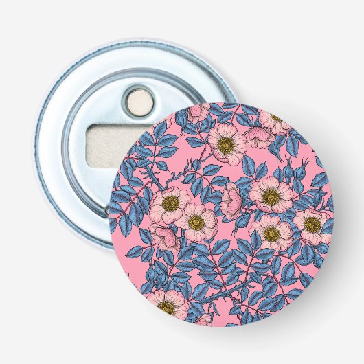 Dog roos patroon button flesopener (Voorkant)