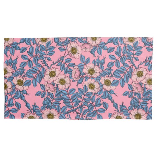 Dog roos patroon kussensloop (Voorkant-Links)