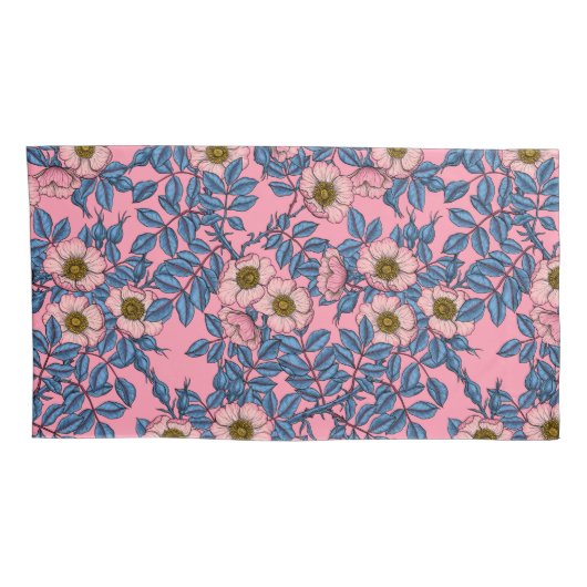 Dog roos patroon kussensloop (Achterkant-Rechts)