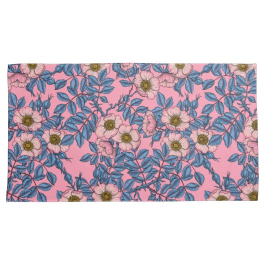 Dog roos patroon kussensloop (Voorkant-Rechts)