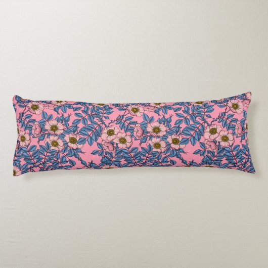 Dog roos patroon lichaamskussen (Achterkant)