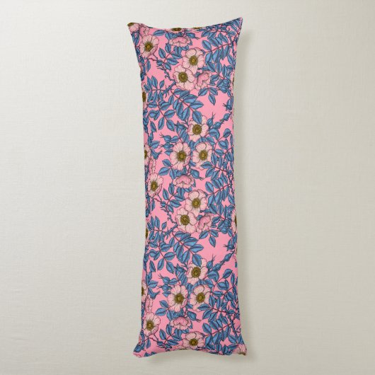 Dog roos patroon lichaamskussen (Achterkant (Verticaal))