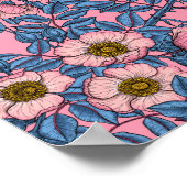 Dog roos patroon poster (Hoek)