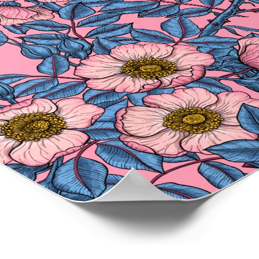 Dog roos patroon poster (Hoek)