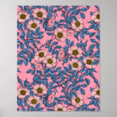 Dog roos patroon poster (Voorkant)