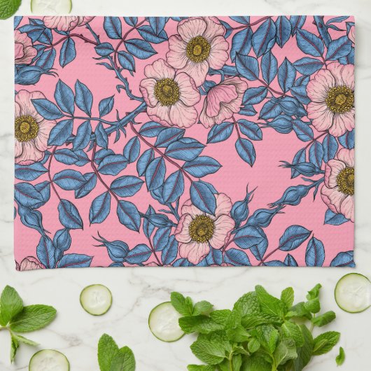 Dog roos patroon theedoek (Gevouwen)