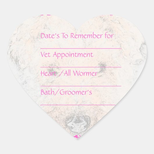 Dog Roze Herinneringen Stickers (Voorkant)