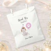 Dog roze verjaardagsfeestje dank je wel gunst bedankzakje (Geknipt)