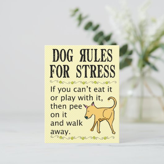 Dog Rules for Stress Briefkaart (Staand voorkant)
