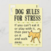 Dog Rules for Stress Briefkaart (Voorkant / Achterkant)