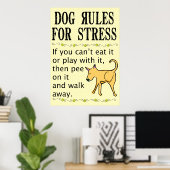 Dog Rules for Stress Poster (Thuiskantoor)