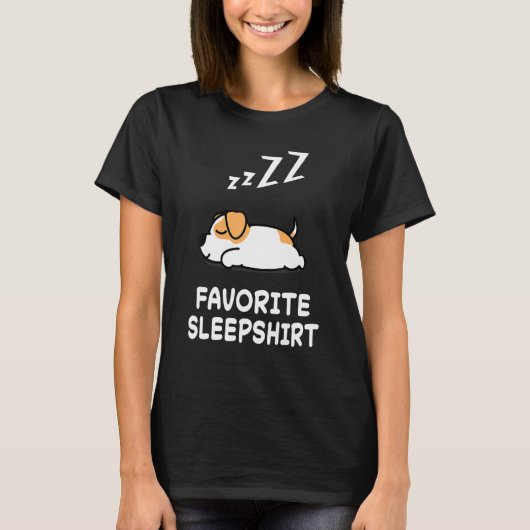 Dog Russel Terrier Dogs Nap Sleeping Sleep Pajama T-shirt (Voorkant)