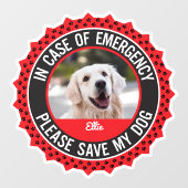 Dog Safety Alert Custom Eerste Responder Raamsticker (Vel)
