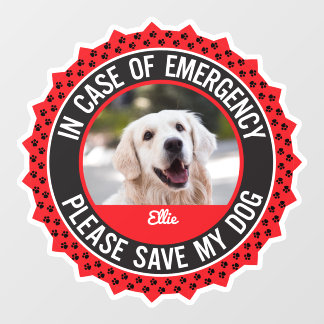 Dog Safety Alert Custom Eerste Responder Raamsticker