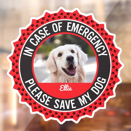 Dog Safety Alert Custom Eerste Responder Raamsticker (Vel 2)