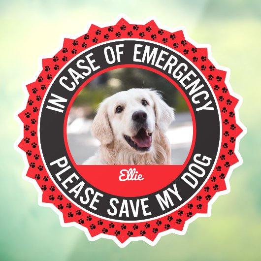 Dog Safety Alert Custom Eerste Responder Raamsticker (Vel 3)