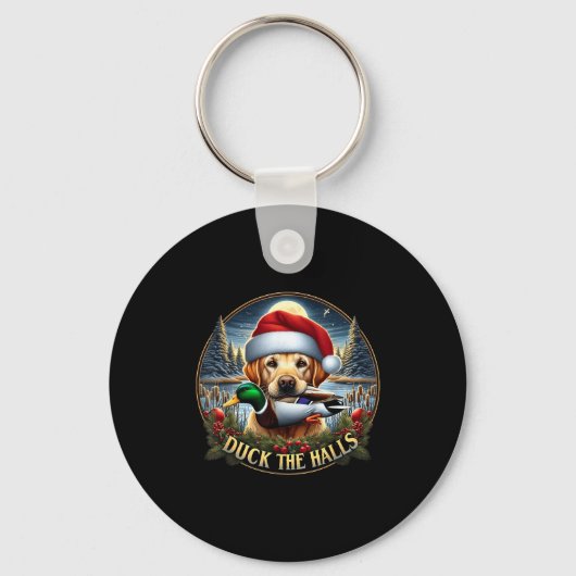 Dog Santa Duck Hunting Christmas Funny Adventure A Sleutelhanger (Voorkant)