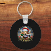 Dog Santa Duck Hunting Christmas Funny Adventure A Sleutelhanger (Voorkant)