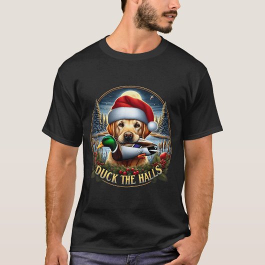 Dog Santa Duck Hunting Christmas Funny Adventure A T-shirt (Voorkant)