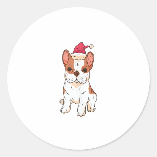 Dog Santa Hat - Grappige Kerstmis _3 Ronde Sticker (Voorkant)