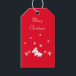 Dog Santa hat & Ice crystals Christmas Gift Label Cadeaulabel<br><div class="desc">Cartoon Design Dog met Santa hat & Ice crystals Christmas Gift Label</div>