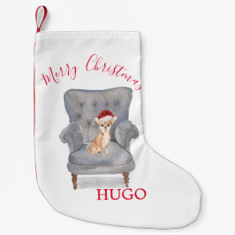 Dog Santa Hat Merry Kerstmis Chihuahua Puppy Dog Kleine Kerstsok