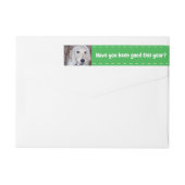 Dog Santa Paws Photo Wrap rond label (Achterkant)