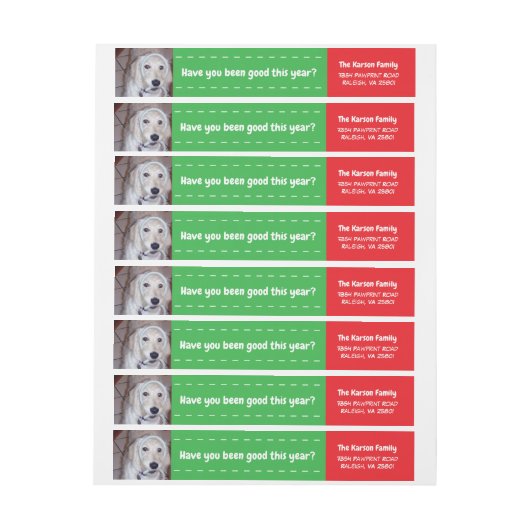 Dog Santa Paws Photo Wrap rond label (Vel)