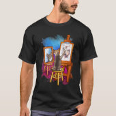 Dog Schilder Kunstendieren Grafisch Novel T-shirt (Voorkant)