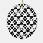 Dog-schilderafdrukken omhoog en omlaag keramisch ornament (Links)