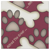 Dog schildert afdrukken en Botten op maat Stof (Close Up)