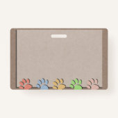 Dog schildert afdrukken Faux Kraft Paper Textielma Badge (Achterkant)